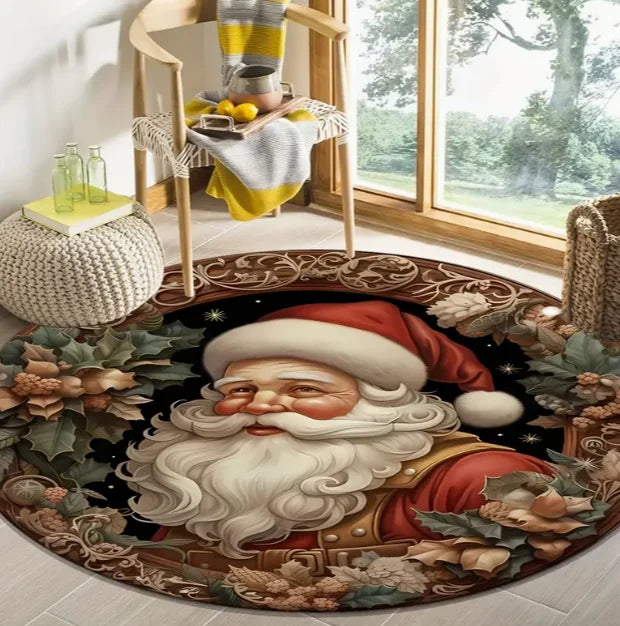 Large Christmas Tree Decoration Mat - Washable Anti-Slip Circular Carpet for New Year Atmosphere - ZOOMNSTORE