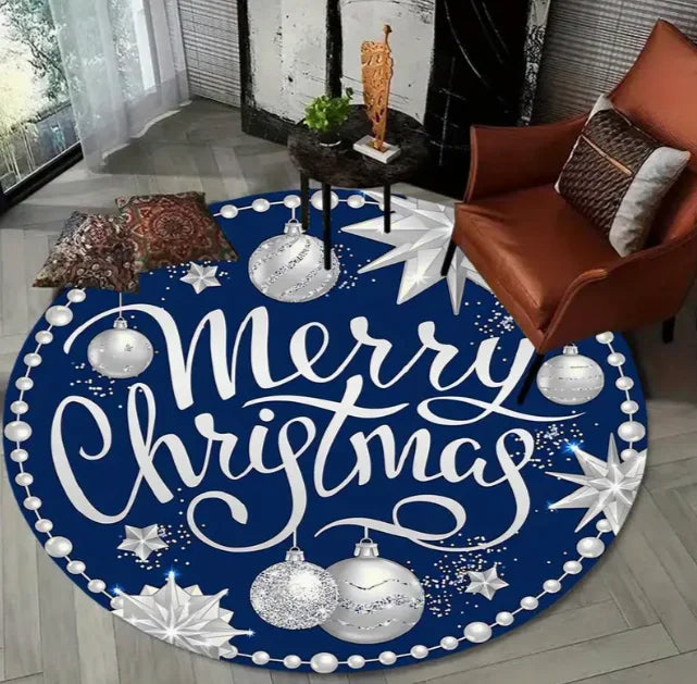 Large Christmas Tree Decoration Mat - Washable Anti-Slip Circular Carpet for New Year Atmosphere - ZOOMNSTORE