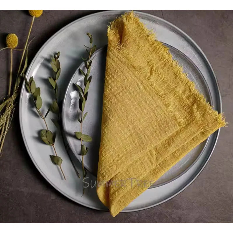 Large Cotton Gauze Napkins - Rustic Muslin Tea Towels for Wedding Decor - ZOOMNSTORE