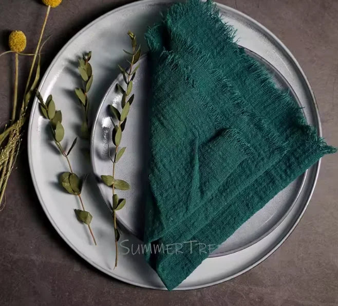 Large Cotton Gauze Napkins - Rustic Muslin Tea Towels for Wedding Decor - ZOOMNSTORE