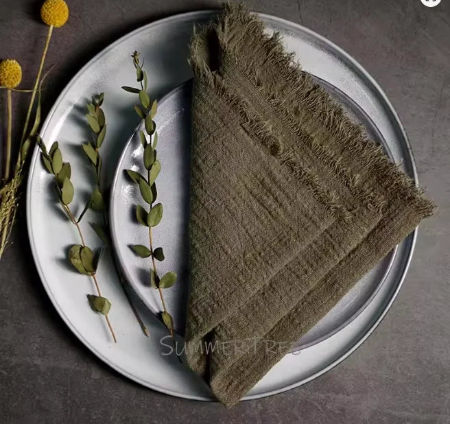 Large Cotton Gauze Napkins - Rustic Muslin Tea Towels for Wedding Decor - ZOOMNSTORE