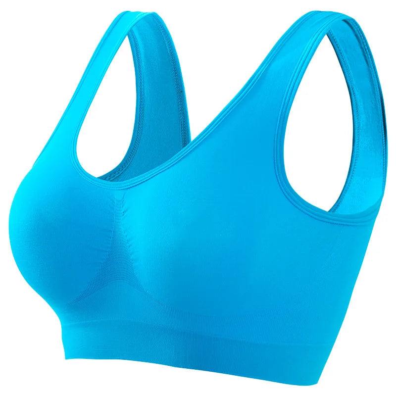 Large Size Seamless Sports Bra - Womens No Steel Ring Yoga Vest with Removable Pads - ZOOMNSTORE