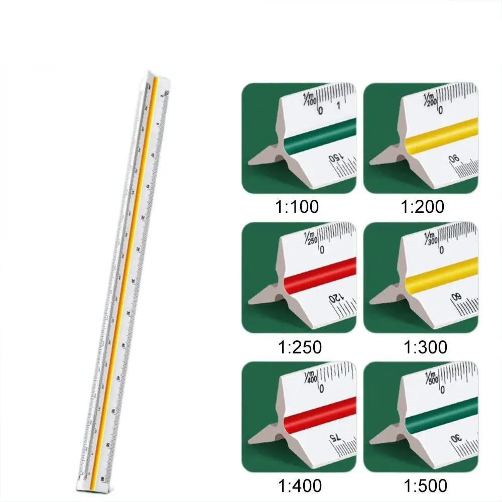 Three-edge scale triangle large-scale drawing indoor architectural drawing magnifying ruler parallel t-shaped garment design hig - ZOOMNSTORE