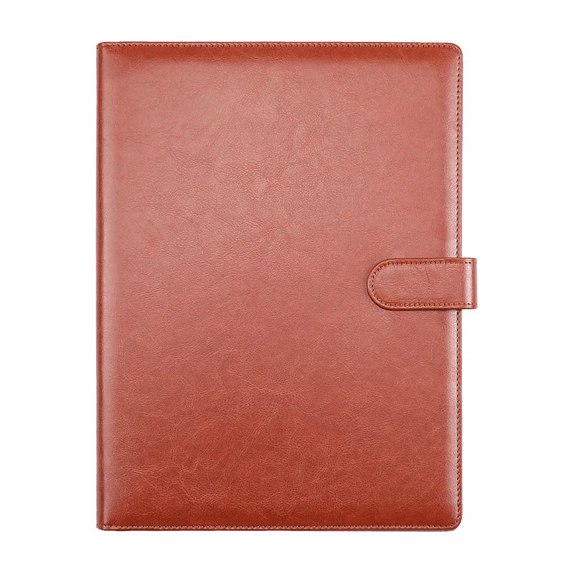 Leather A4 Conference Folder - Multifunctional Business File Organizer - ZOOMNSTORE