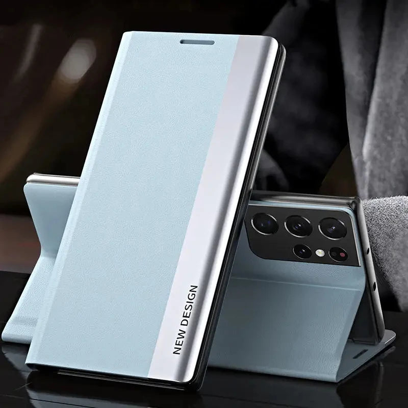 Luxury Leather Flip Case - Samsung Galaxy S Series Note 20 Ultra Stand Cover - ZOOMNSTORE