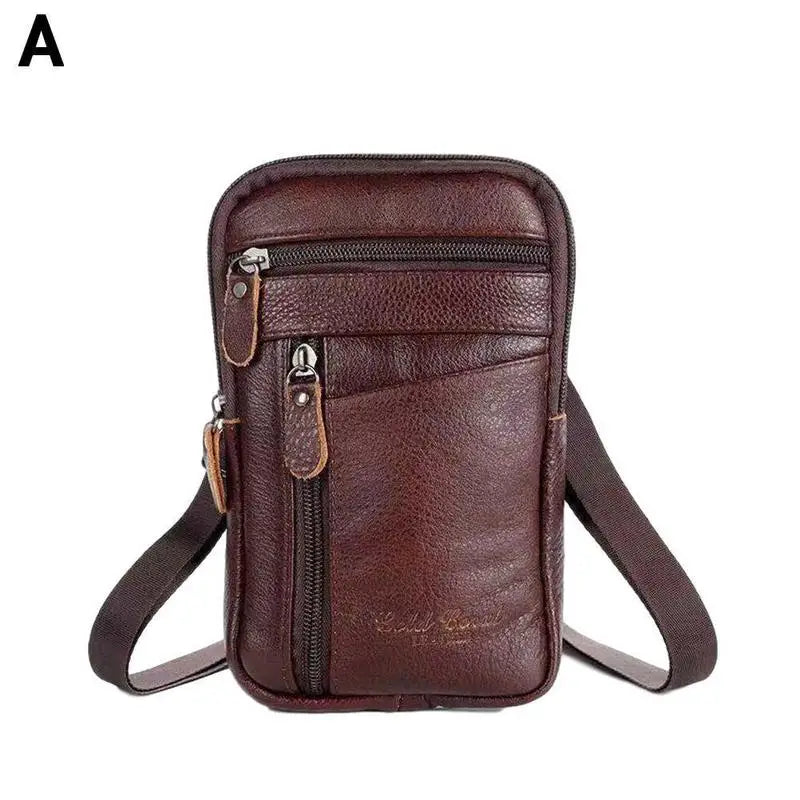 Leather Waist Bag - Men's Small Crossbody Bag With Belt Clip For Outdoor Sport - ZOOMNSTORE