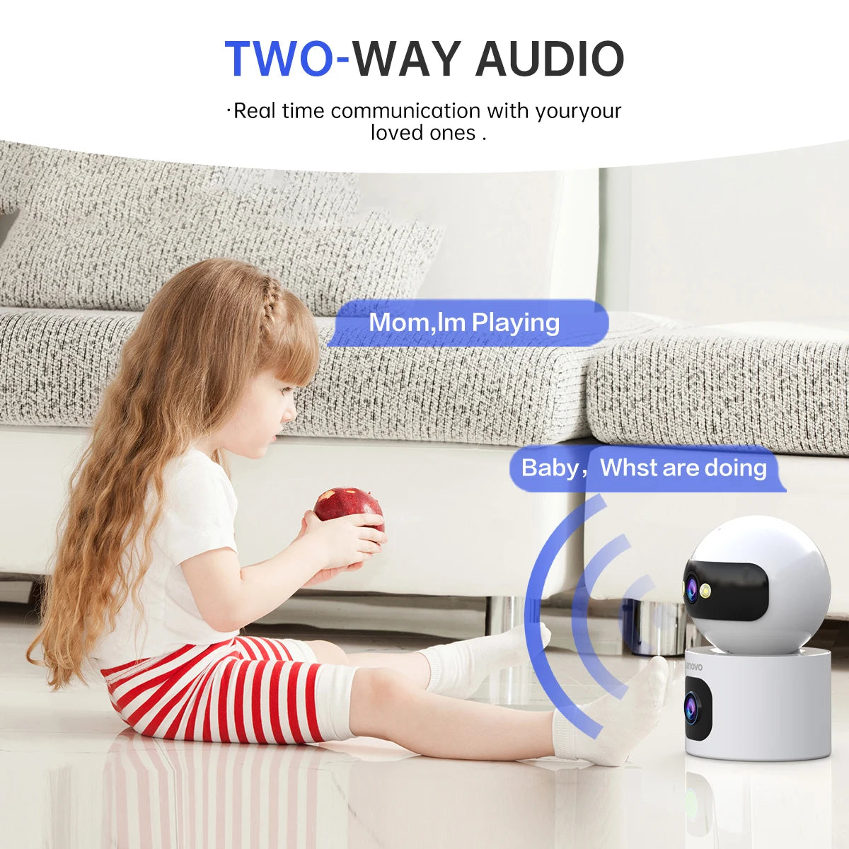 Lenovo 4K Dual Lens IP Camera - 5G WiFi Smart Home Auto Tracking Security Monitor - ZOOMNSTORE
