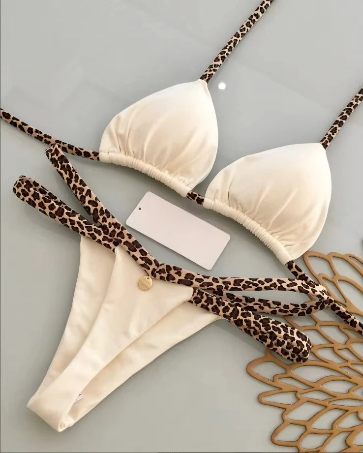 Leopard Print Bikini Set - Sexy Womens Swimsuit Beachwear - ZOOMNSTORE