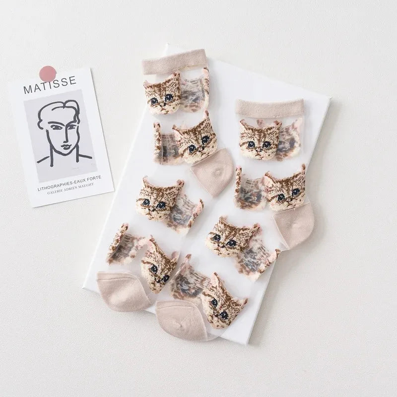 Leopard Print Short Socks - Comfortable Breathable Summer Stockings - ZOOMNSTORE