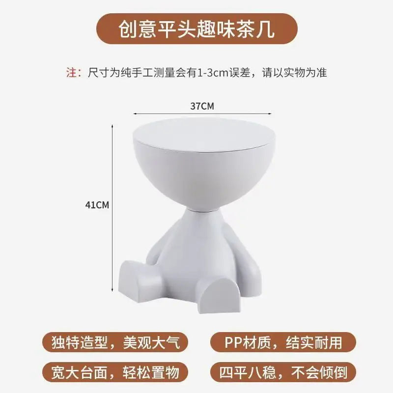 Light Luxury Cartoon Coffee Table - Creative Small Plastic Side Table - ZOOMNSTORE