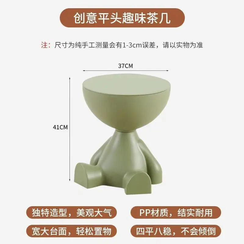 Light Luxury Cartoon Coffee Table - Creative Small Plastic Side Table - ZOOMNSTORE