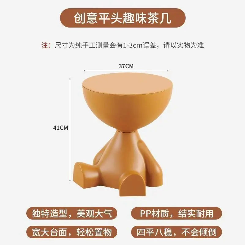 Light Luxury Cartoon Coffee Table - Creative Small Plastic Side Table - ZOOMNSTORE