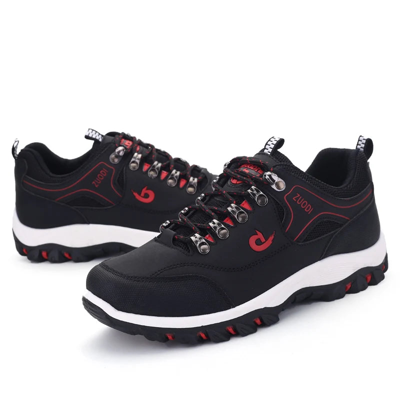 Lightweight Leather Sneakers - All-Season Casual Walking Shoes - ZOOMNSTORE