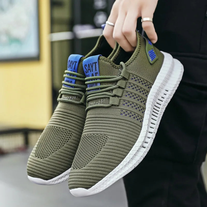 Lightweight Mens Sneakers - Casual Lace-up Mesh Running Shoes - ZOOMNSTORE