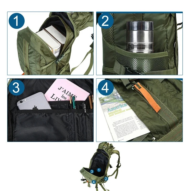 Waterproof Hiking Backpack - Lightweight Mens Camping Daypack - ZOOMNSTORE