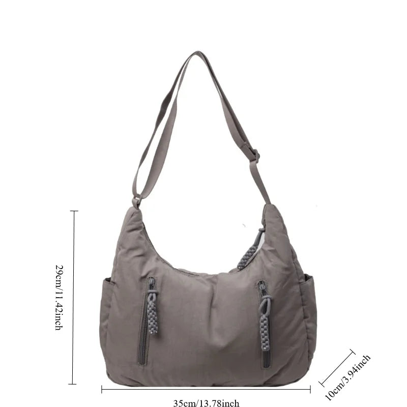 Lightweight Womens Nylon Crossbody Bag - Versatile Travel Hobo Shoulder Bag - ZOOMNSTORE