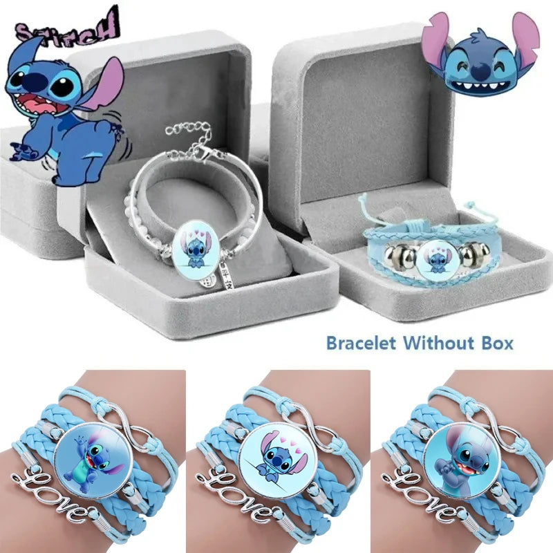 Lilo Stitch Bracelet - Cute Anime Leather Wristband Jewelry for Girls - ZOOMNSTORE