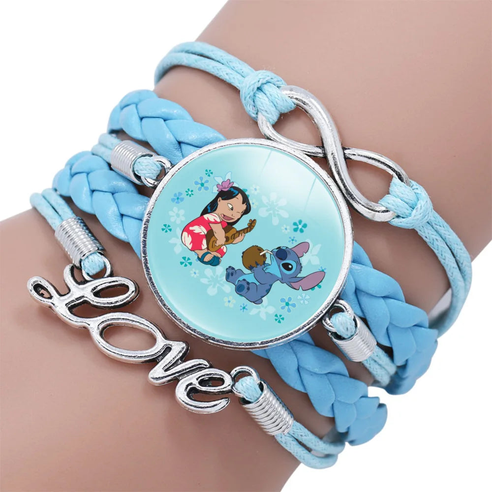 Lilo Stitch Bracelet - Cute Anime Leather Wristband Jewelry for Girls - ZOOMNSTORE