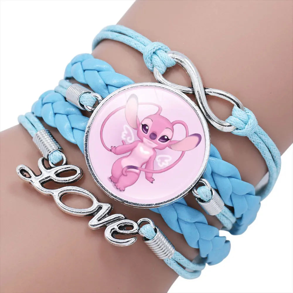 Lilo Stitch Bracelet - Cute Anime Leather Wristband Jewelry for Girls - ZOOMNSTORE