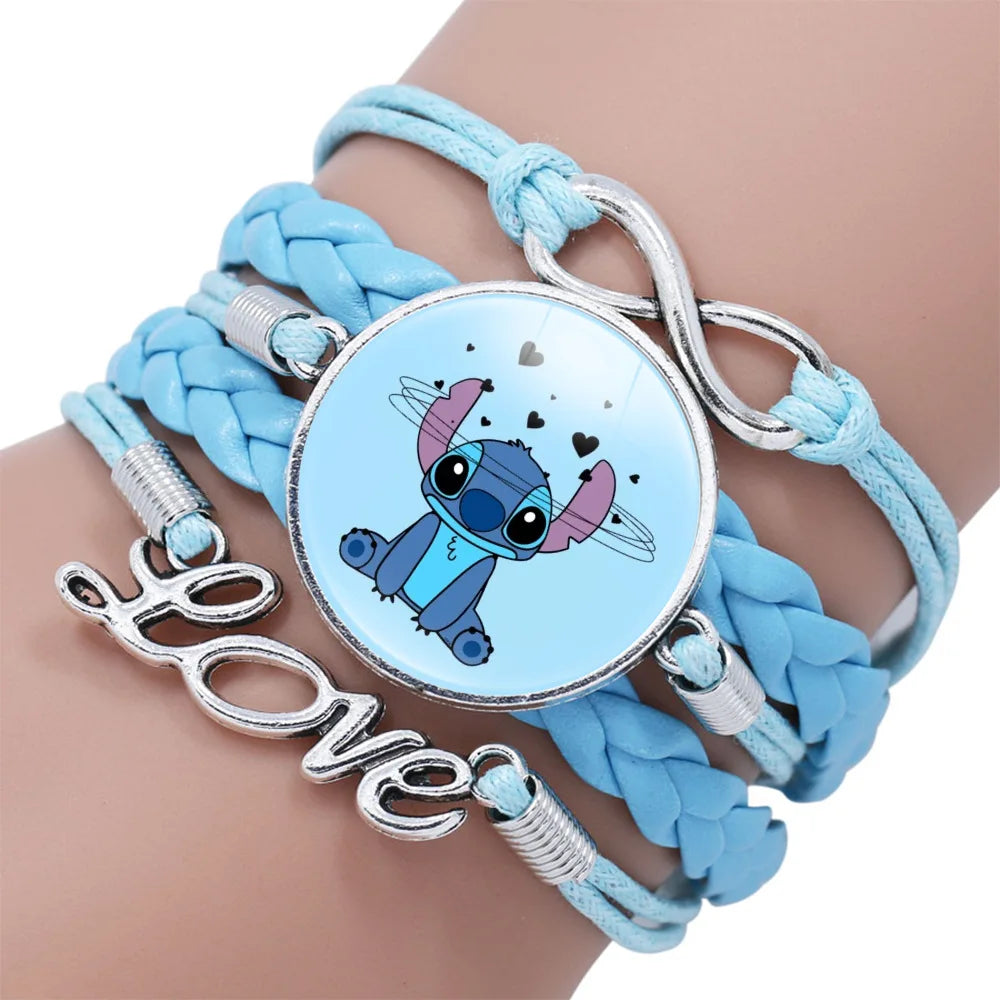 Lilo Stitch Bracelet - Cute Anime Leather Wristband Jewelry for Girls - ZOOMNSTORE