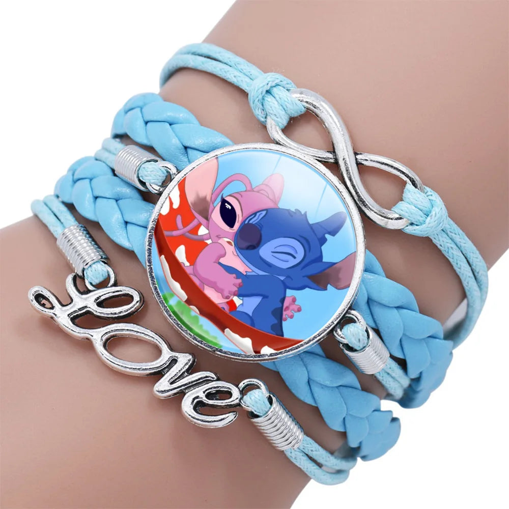 Lilo Stitch Bracelet - Cute Anime Leather Wristband Jewelry for Girls - ZOOMNSTORE