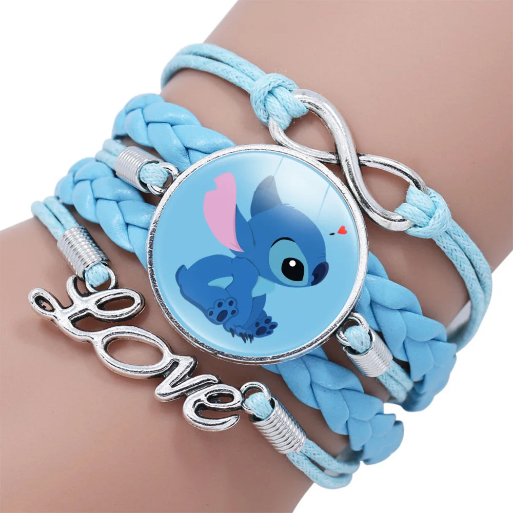 Lilo Stitch Bracelet - Cute Anime Leather Wristband Jewelry for Girls - ZOOMNSTORE