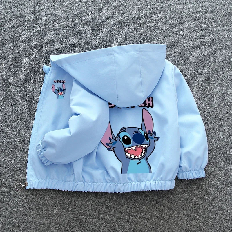 Lilo and Stitch Kids Hooded Jacket - Cartoon Zipper Coat for Boys and Girls - ZOOMNSTORE
