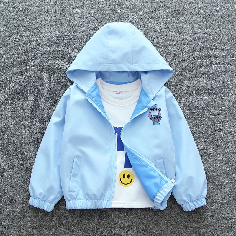 Lilo and Stitch Kids Hooded Jacket - Cartoon Zipper Coat for Boys and Girls - ZOOMNSTORE