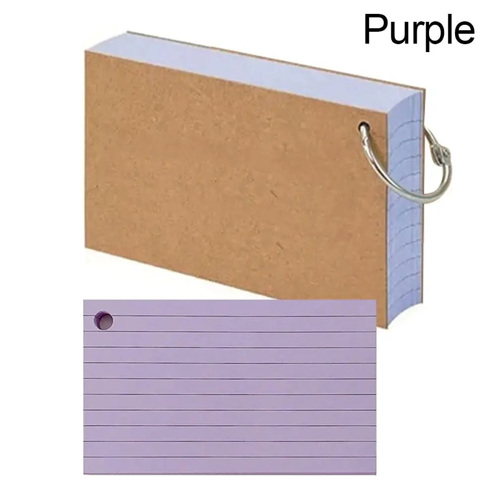 50Pcs Loose-Leaf Index Cards - Horizontal Line Memo Flash Cards for Study and Office Use - ZOOMNSTORE