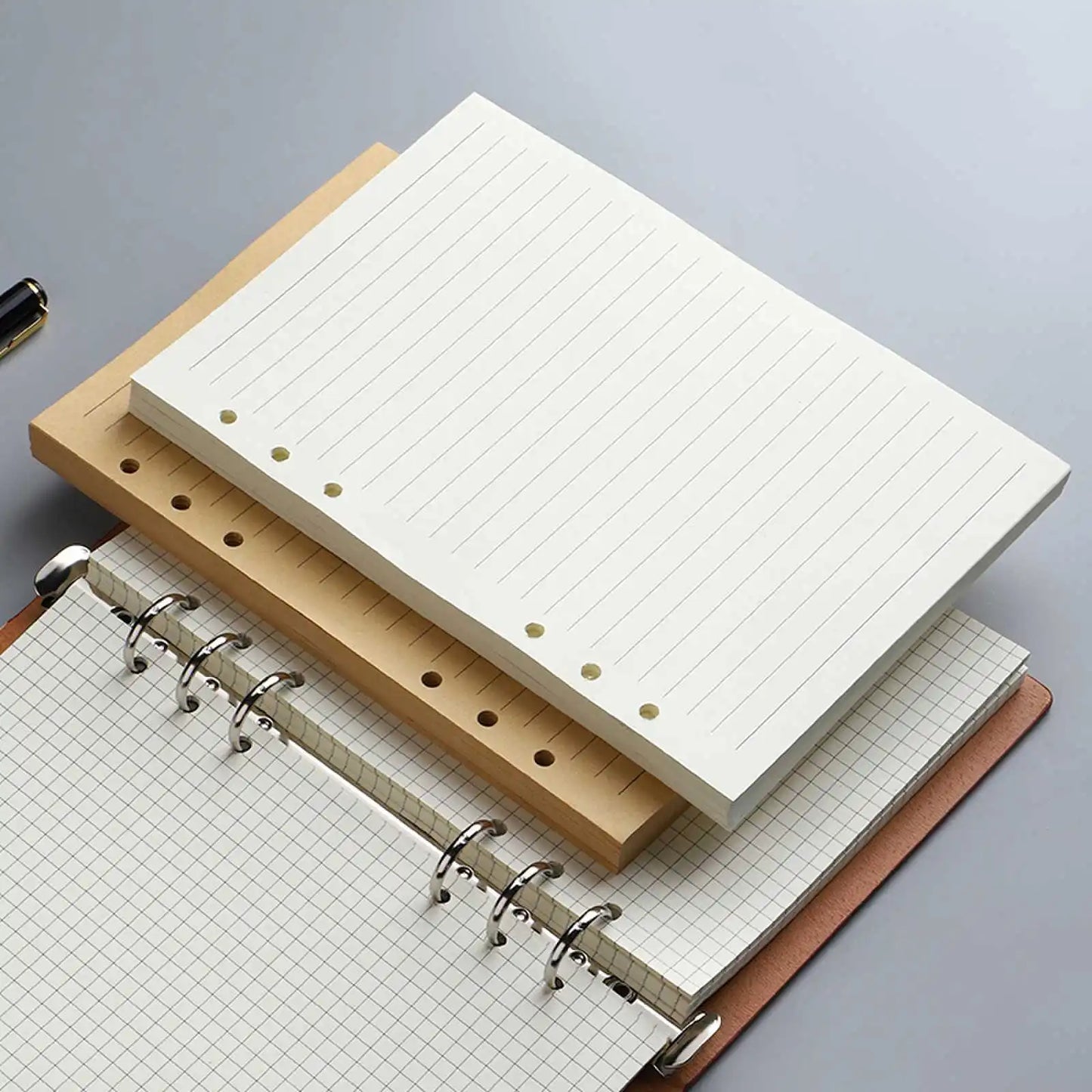 Loose Leaf Notebook Refill - A5 A6 A7 Spiral Binder Lined Grid Paper - ZOOMNSTORE