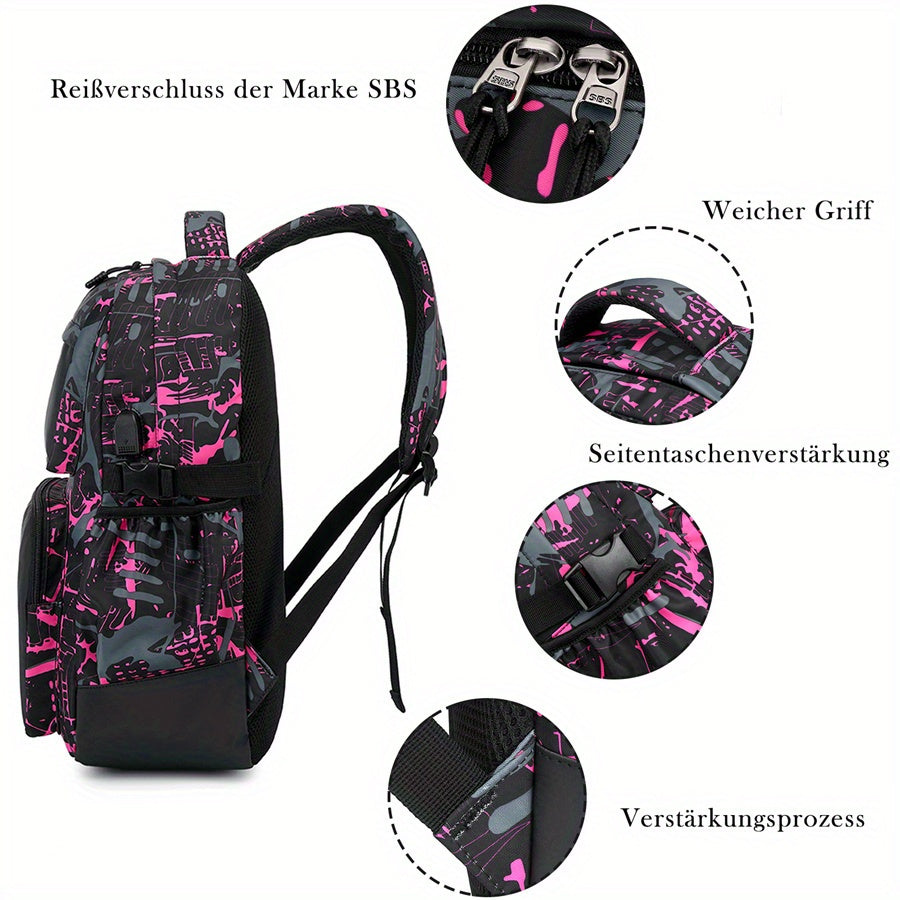 Luminous Camo Backpack Set - Boys Girls School Bags with Sling Bag - ZOOMNSTORE
