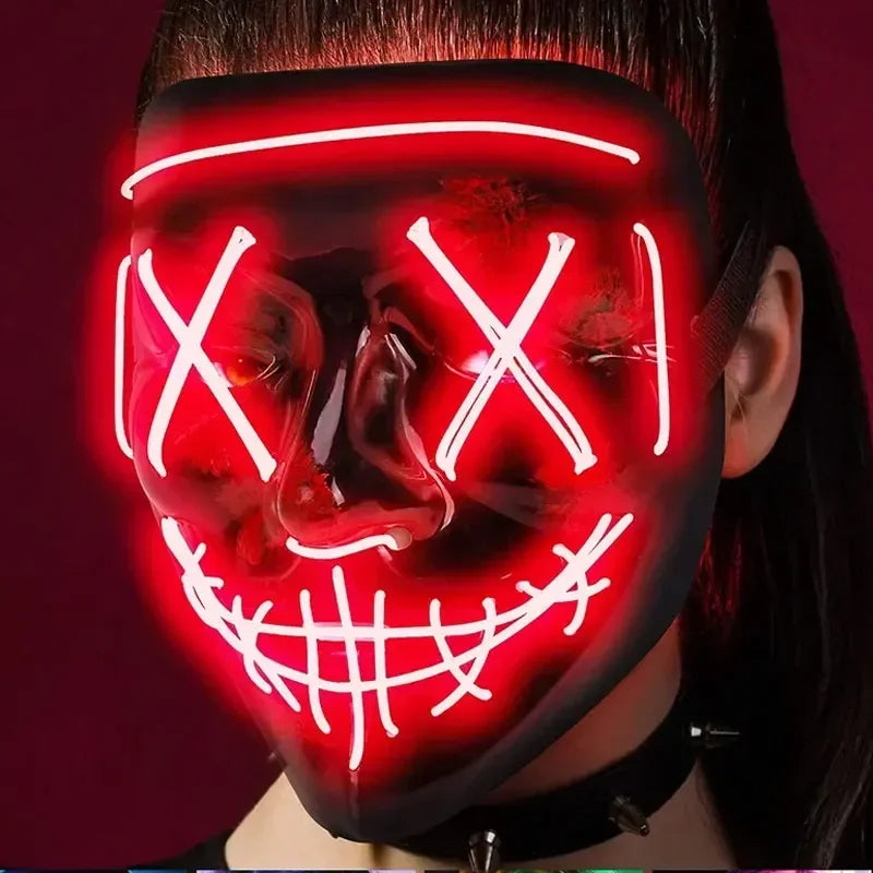 Luminous LED Ghost Face Mask - Colorful Party Nightclub Accessory - ZOOMNSTORE