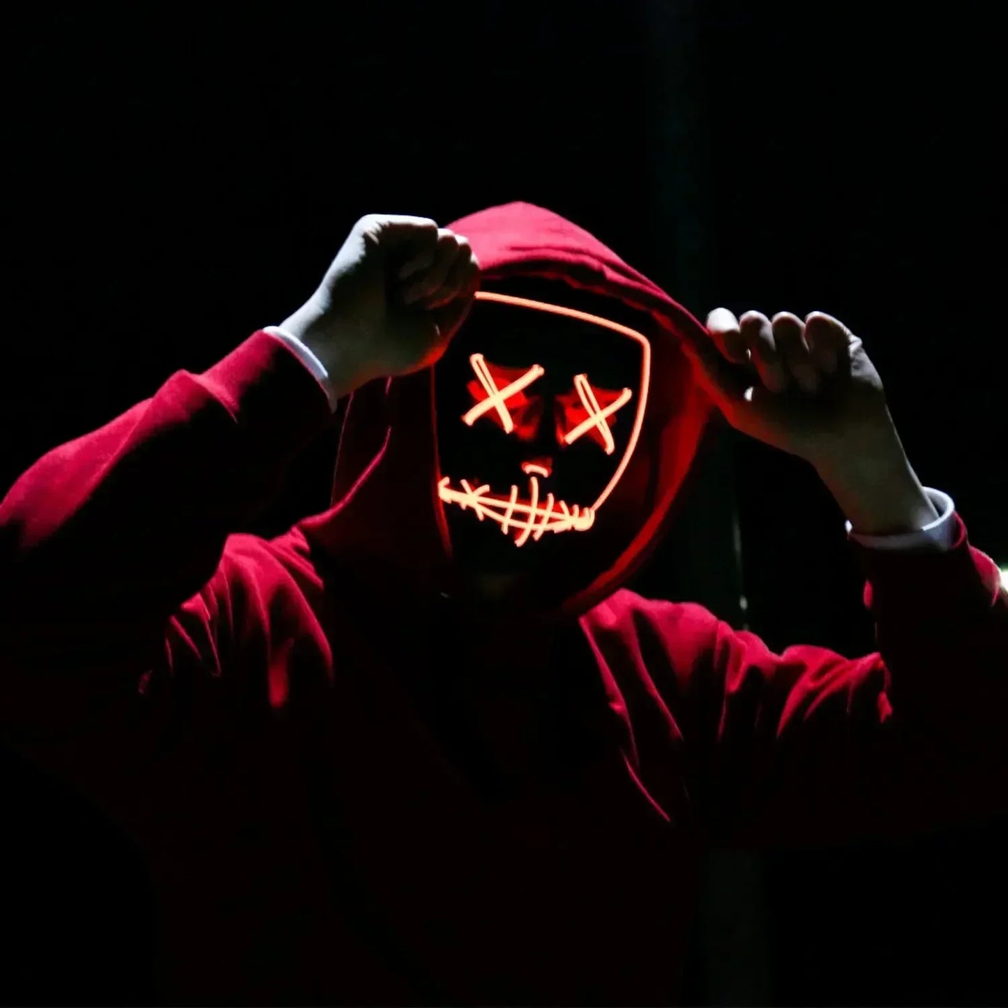 Luminous LED Ghost Face Mask - Colorful Party Nightclub Accessory - ZOOMNSTORE