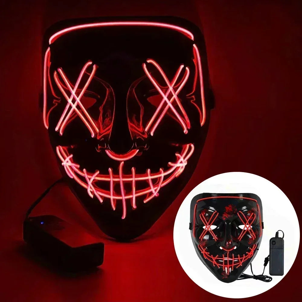 Luminous LED Ghost Face Mask - Colorful Party Nightclub Accessory - ZOOMNSTORE