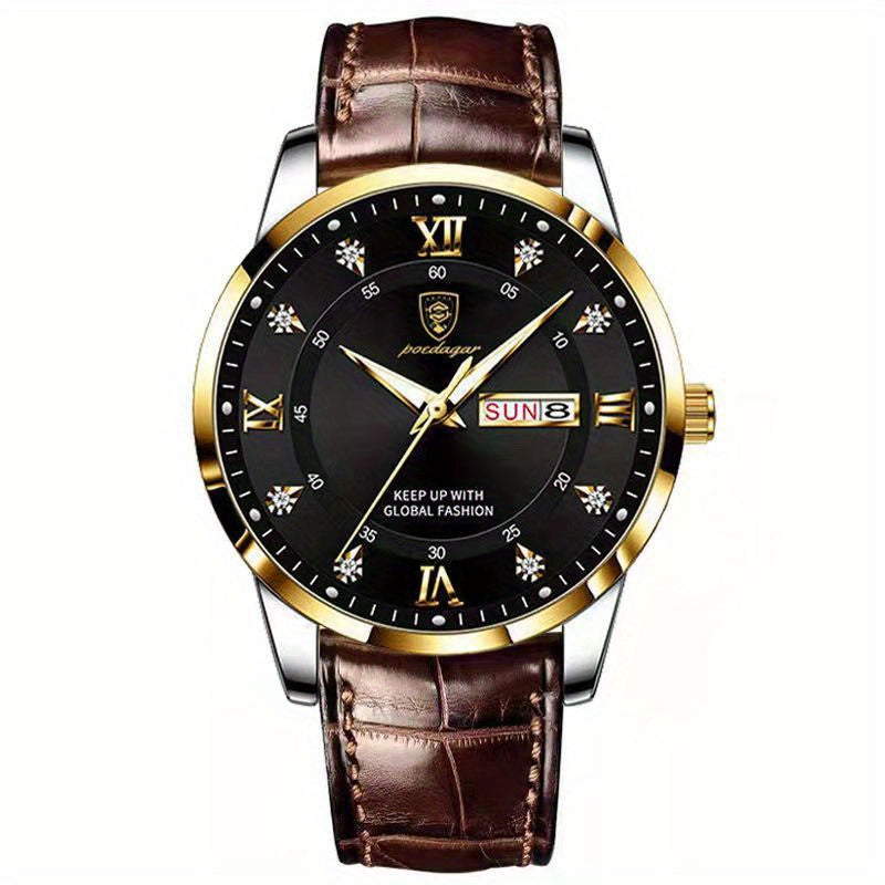 Luminous Waterproof Quartz Watch - Trendy Mens Calendar Watch for Students - ZOOMNSTORE
