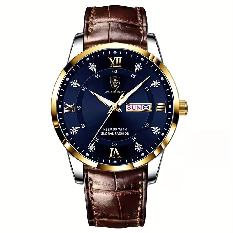 Luminous Waterproof Quartz Watch - Trendy Mens Calendar Watch for Students - ZOOMNSTORE