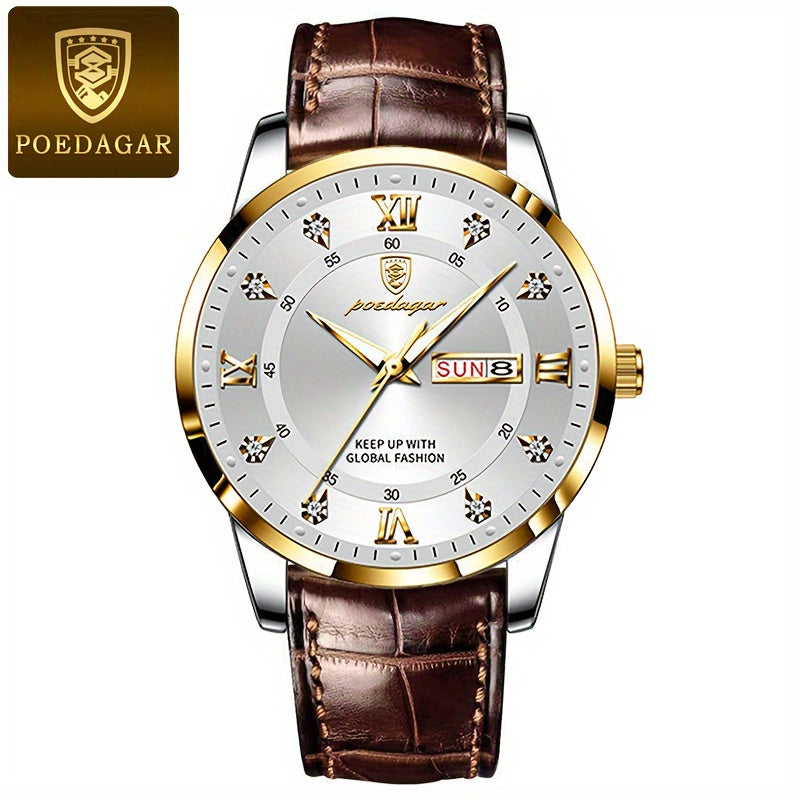 Luminous Waterproof Quartz Watch - Trendy Mens Calendar Watch for Students - ZOOMNSTORE