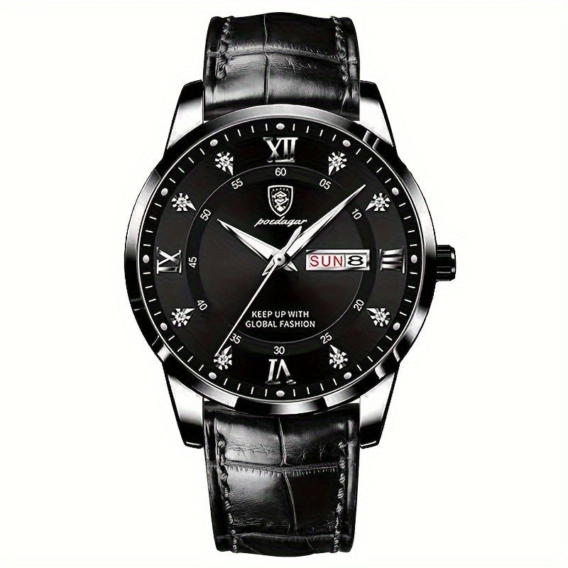 Luminous Waterproof Quartz Watch - Trendy Mens Calendar Watch for Students - ZOOMNSTORE