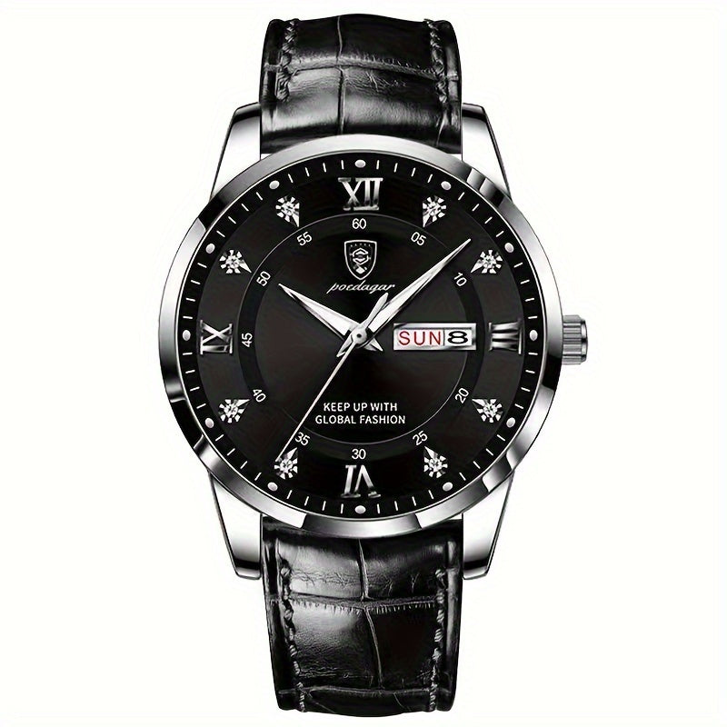 Luminous Waterproof Quartz Watch - Trendy Mens Calendar Watch for Students - ZOOMNSTORE