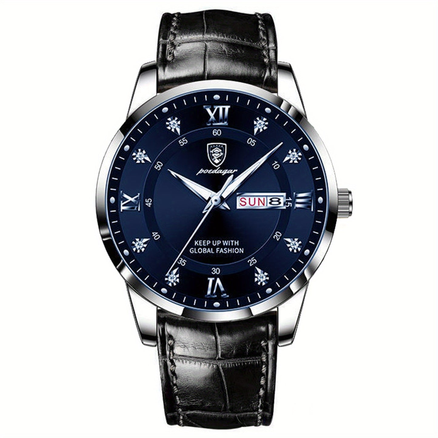 Luminous Waterproof Quartz Watch - Trendy Mens Calendar Watch for Students - ZOOMNSTORE