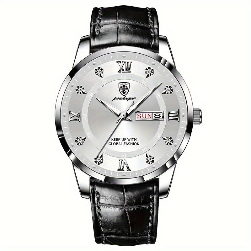Luminous Waterproof Quartz Watch - Trendy Mens Calendar Watch for Students - ZOOMNSTORE