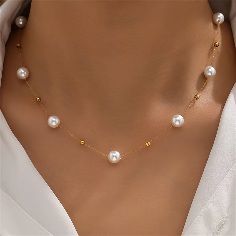 Luxury Baroque Imitation Pearl Necklace - Elegant Ladies Neck Jewelry Gift - ZOOMNSTORE