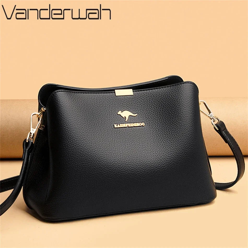 Luxury Leather Womens Handbag - Multifunctional Shoulder Messenger Bag - ZOOMNSTORE
