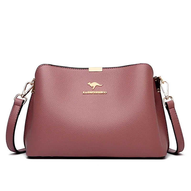 Luxury Leather Womens Handbag - Multifunctional Shoulder Messenger Bag - ZOOMNSTORE