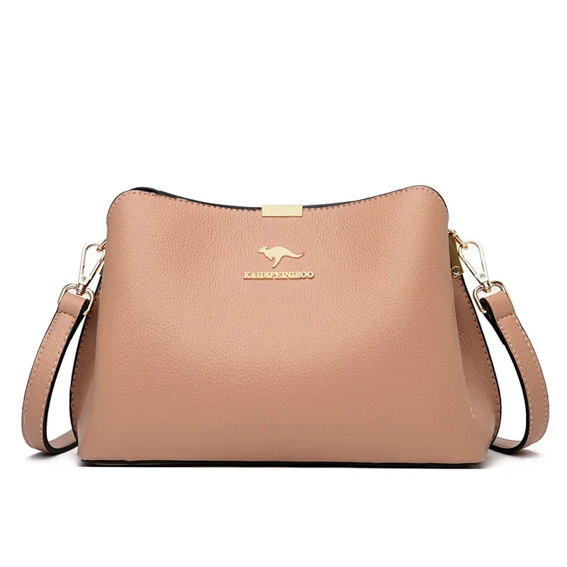 Luxury Leather Womens Handbag - Multifunctional Shoulder Messenger Bag - ZOOMNSTORE