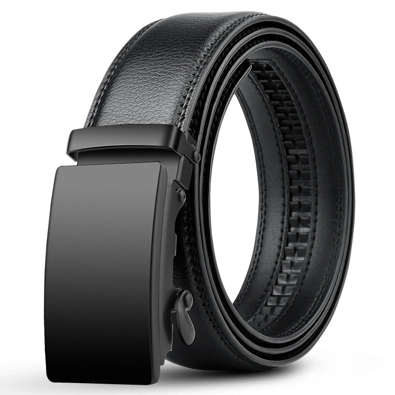 Luxury Mens Plus Size Designer Belt - High Quality PU Leather with Automatic Metal Buckle 130-170cm - ZOOMNSTORE