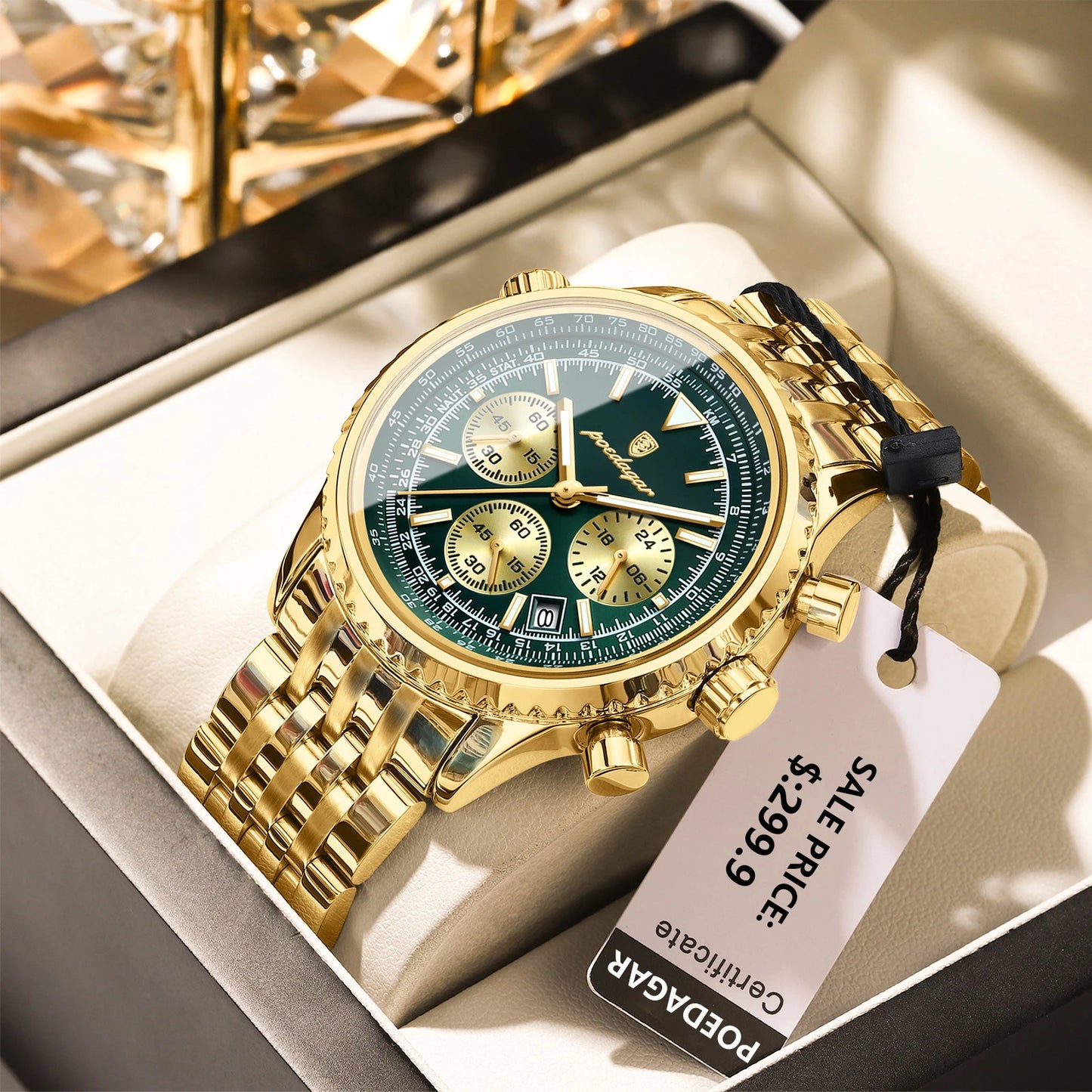 Luxury Military Mens Waterproof Chronograph Watch - Stainless Steel Quartz Timepiece - ZOOMNSTORE