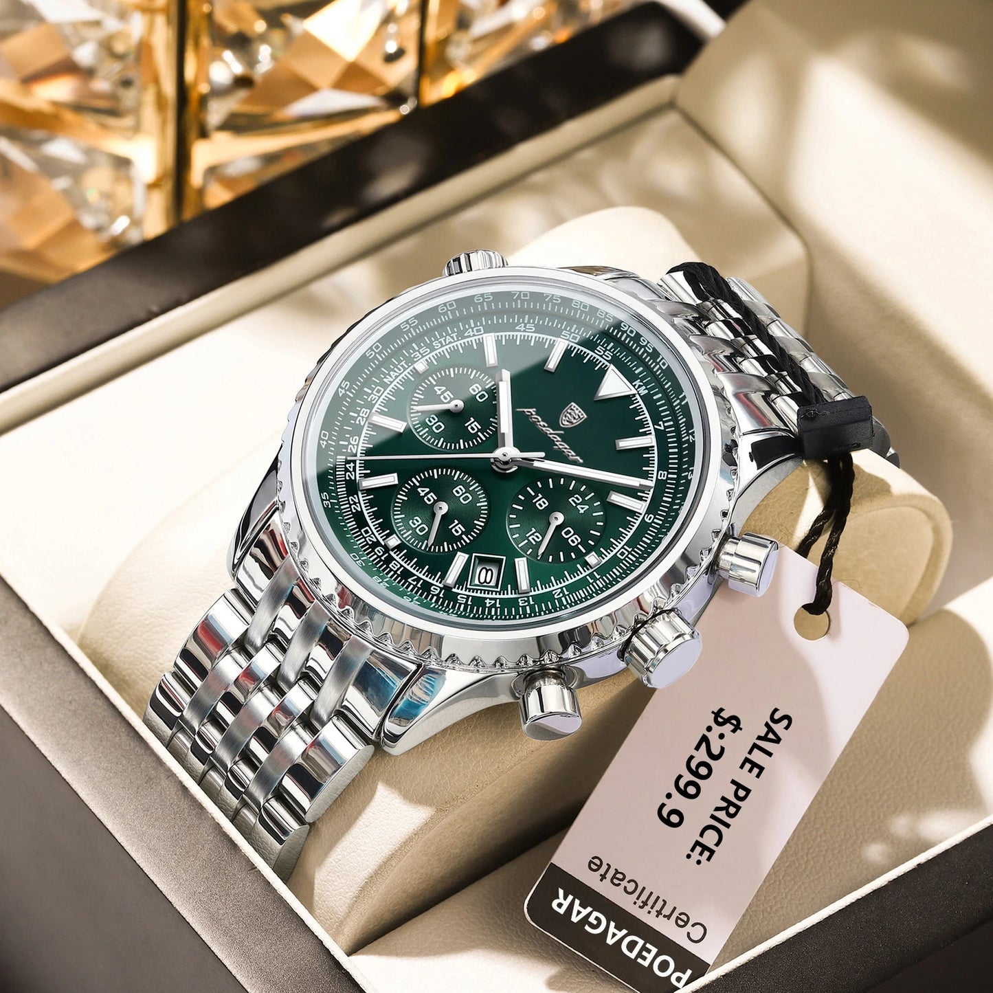 Luxury Military Mens Waterproof Chronograph Watch - Stainless Steel Quartz Timepiece - ZOOMNSTORE