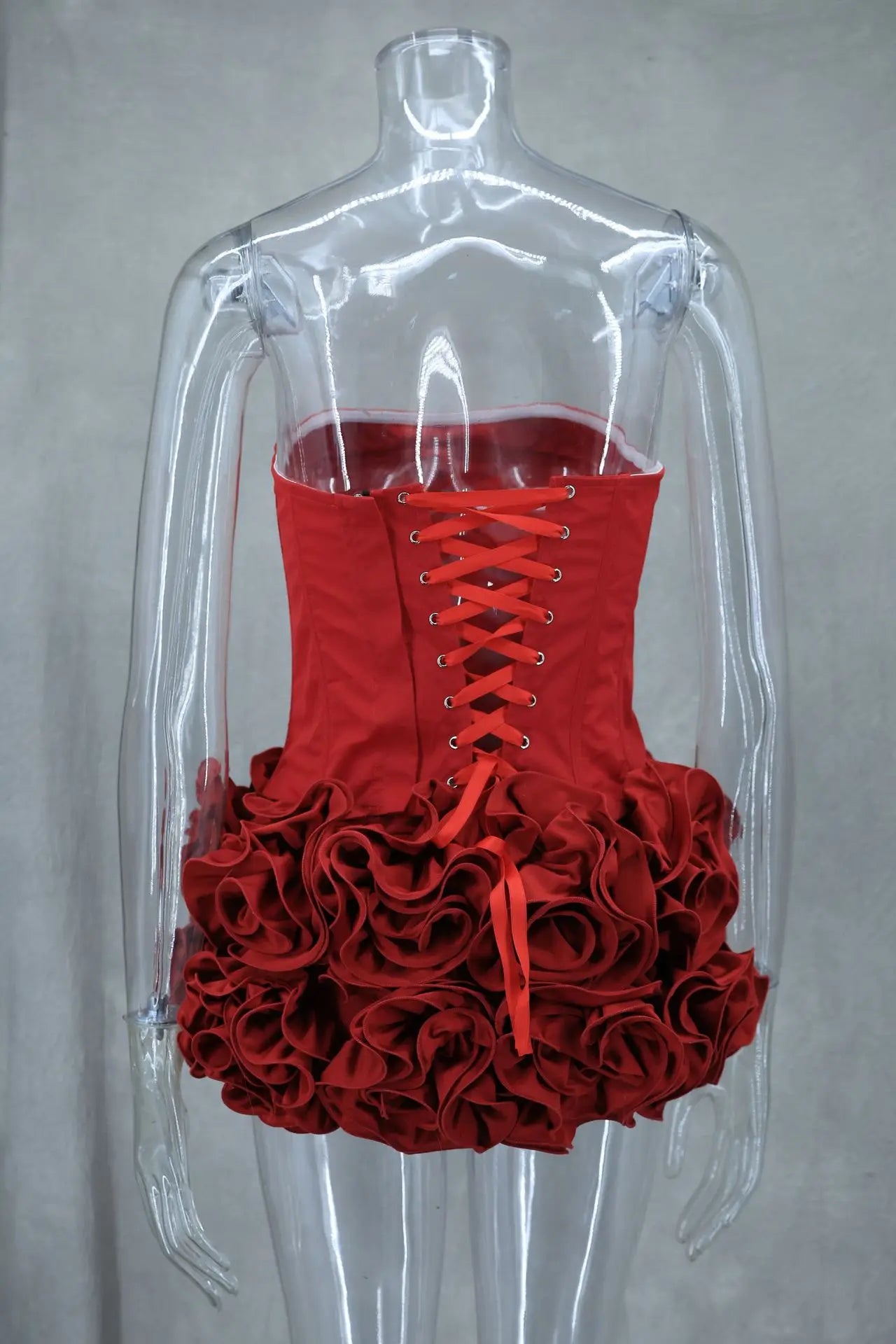 Luxury Red Strapless Cocktail Dress - Elegant Winter Party Dress 2024 - ZOOMNSTORE