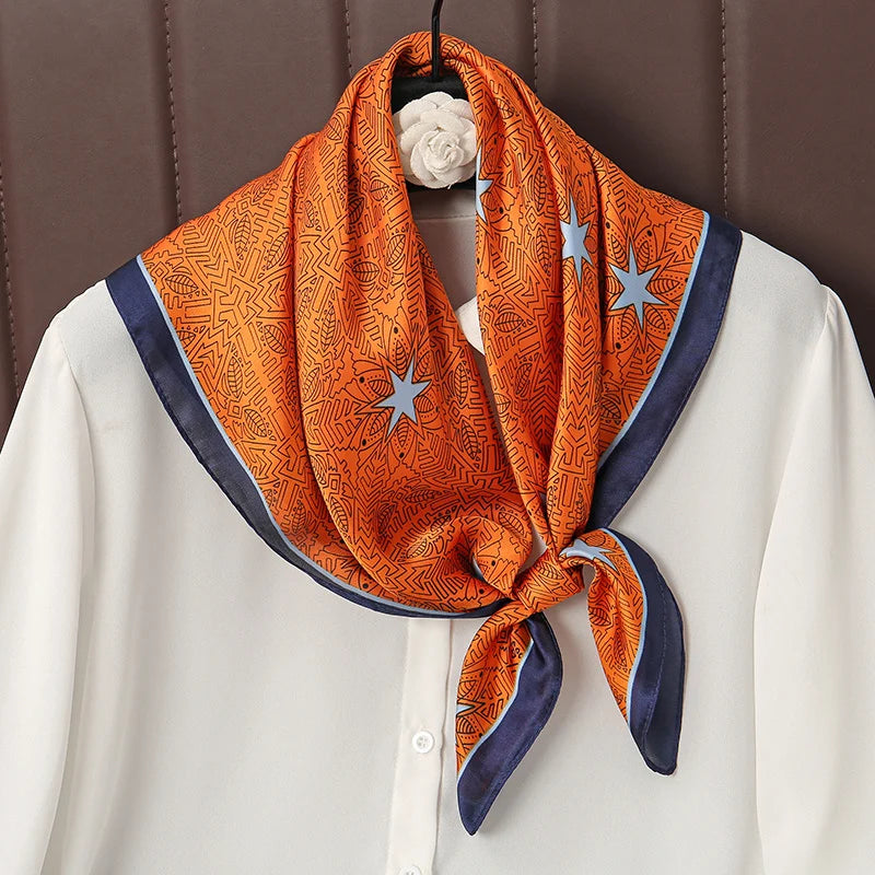 Luxury Satin Silk Scarf - Womens Fashion Shawl Hijab Neckerchief Bandana 2023 - ZOOMNSTORE